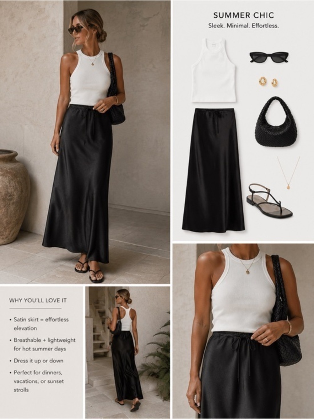 Maison d’Amelie Paris Drawstring Satin Skirt BLACK NWT US10